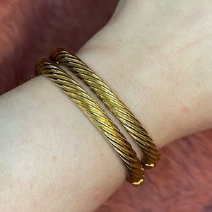Set of 3 vintage Joan Rivers goldtone bangles